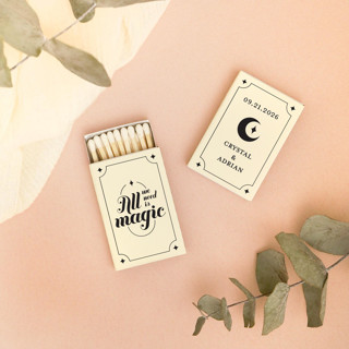 This is a multicolor matchbooks by ForYourParty called all we need is magic matchboxes, set of 100 in standard