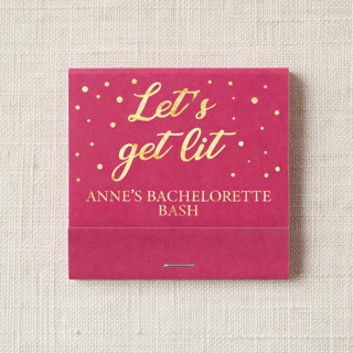This is a pink matchbooks by Papel Custom Design called custom bachelorette matchbook (set of 50) in standard
