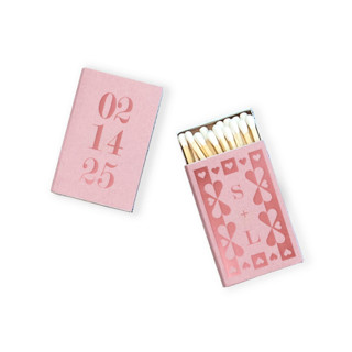 This is a pink matchbooks by ForYourParty called valentine's day hearts matchboxes, set of 100 in standard