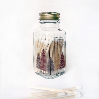 This is a brown matchbooks by Jessica Cunningham called earth tones noble fir match jar in standard