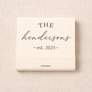This is a beige matchbooks by Papel Custom Design called custom script name matchbook (set of 50) in standard