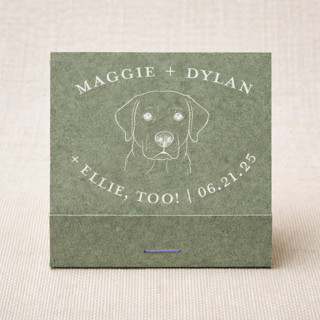 This is a green matchbooks by Papel Custom Design called custom dog matchbook (set of 50) in standard