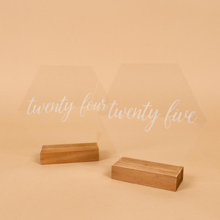 Acrylic Table Number | Set “21-25” | Hexagon