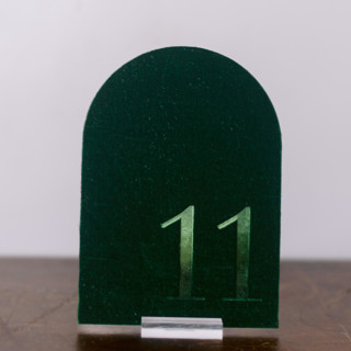 This is a green table numbers by Velvet Raptor called table number - arch - emerald in standard