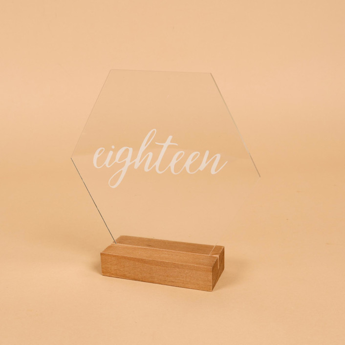 Acrylic Table Number | Set “16-20” | Hexagon