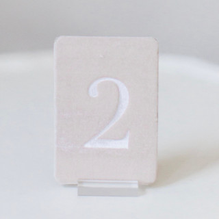 This is a pink table numbers by Velvet Raptor called small rectangle table number - blush in standard
