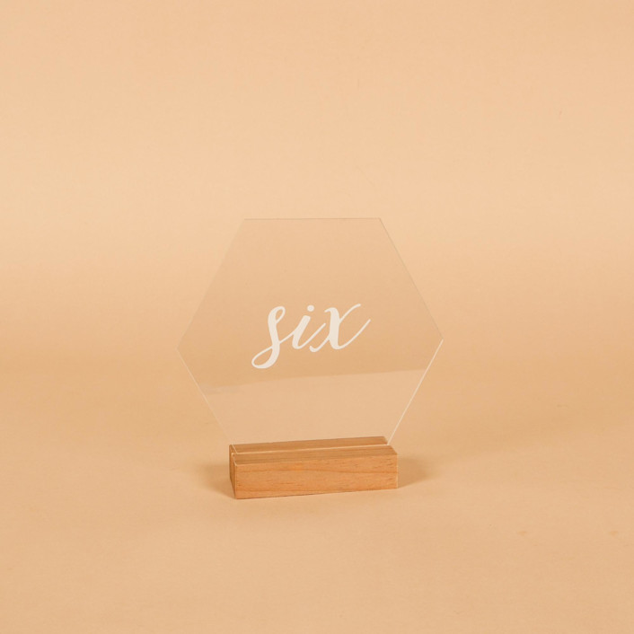 Acrylic Table Number | Set “1-10” | Hexagon