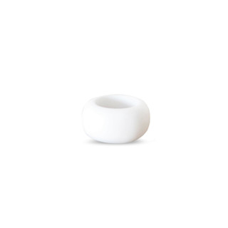 This is a white wedding decor by Tina Frey called sculpt circle napkin ring white in standard