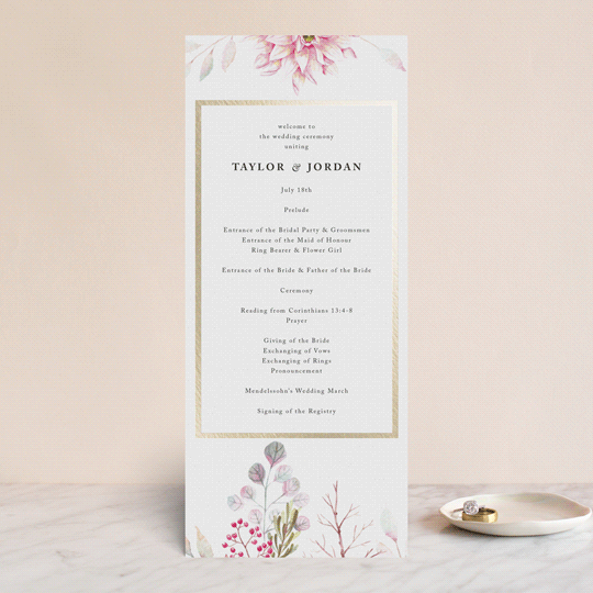 Ascent Foil-Pressed Wedding Programs by Poi Velasco | Minted