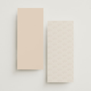 This is a sand unique wedding programs with foil pressed by Hannah Bowman called simple seashell printing on signature in 4x9