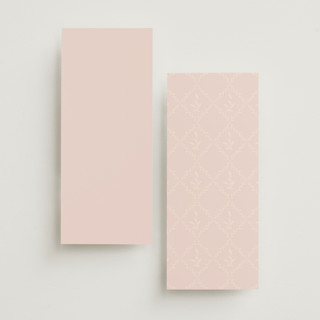 This is a rose quartz unique wedding programs with foil pressed by Emily Betts called scallop monogram printing on signature in standard