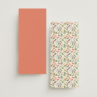 This is a papaya unique wedding programs with foil pressed by Susan Moyal called tropica printing on signature in 4x9