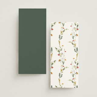 This is a garden green unique wedding programs with foil pressed by Lucrecia Caporale called coastal bloom printing on signature in standard