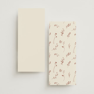 This is a creme brulee unique wedding programs with foil pressed by Jennifer Wick called queen anne's lace printing on signature in 4x9