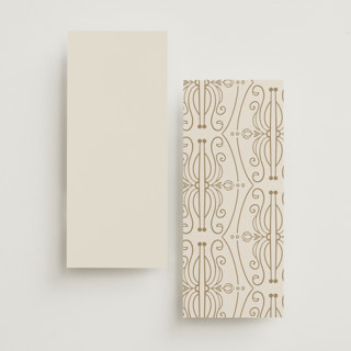 This is a ivory unique wedding programs with foil pressed by Maria Hilas-Louie called ornate elegance printing on signature in 4x9