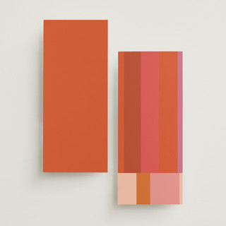 This is a fruit punch unique wedding programs with foil pressed by Morgan Kendall called patchwork border printing on signature in 4x9