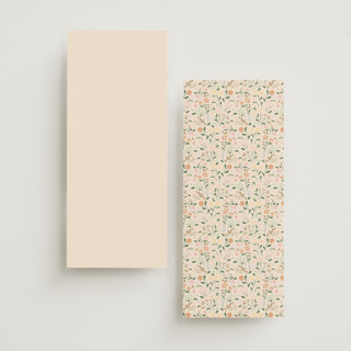 This is a ivory unique wedding programs with foil pressed by Jennifer Wick called esther's garden printing on signature in 4x9