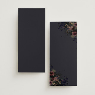 This is a midnight unique wedding programs with foil pressed by Grace Kreinbrink called vintage rose garden printing on signature in 4x9