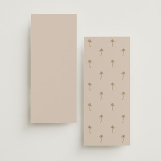 This is a tan unique wedding programs with foil pressed by lulu and isabelle called sunset by the sea printing on signature in 4x9