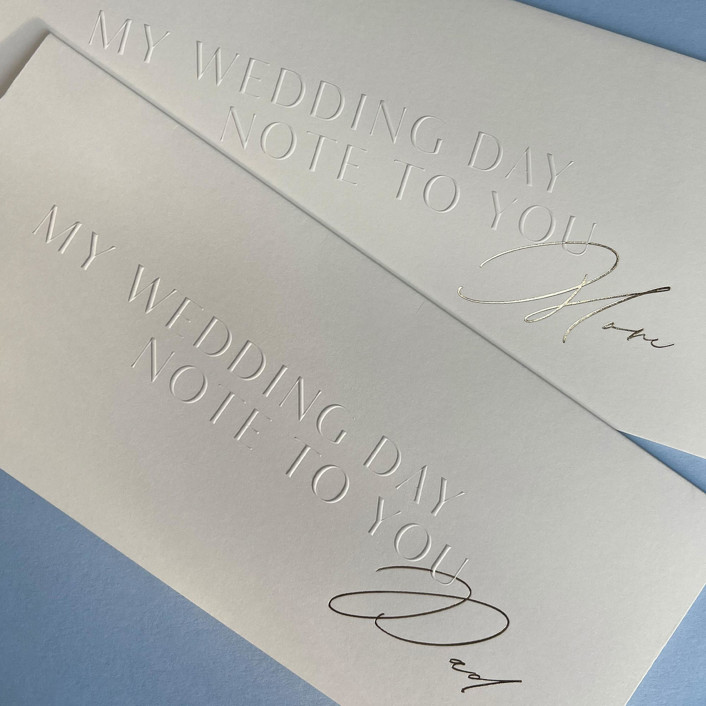 Mom & Dad- Day of Wedding Cards, Set of 2