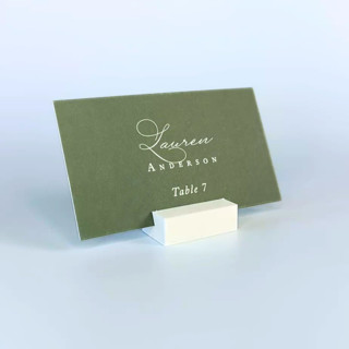 This is a white place card holders by Corduroy Effect called white rectangle place card holder, set of 25 in standard