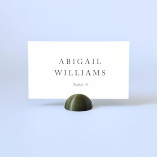 This is a green place card holders by Corduroy Effect called army green dome place card holders, set of 25 in standard