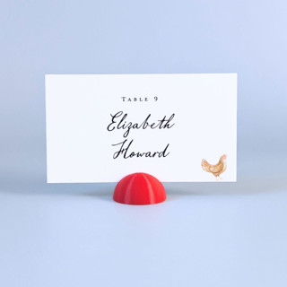 This is a red place card holders by Corduroy Effect called red dome place card holders, set of 25 in standard