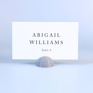 This is a gray place card holders by Corduroy Effect called marble pattern dome place card holders, set of 25 in standard