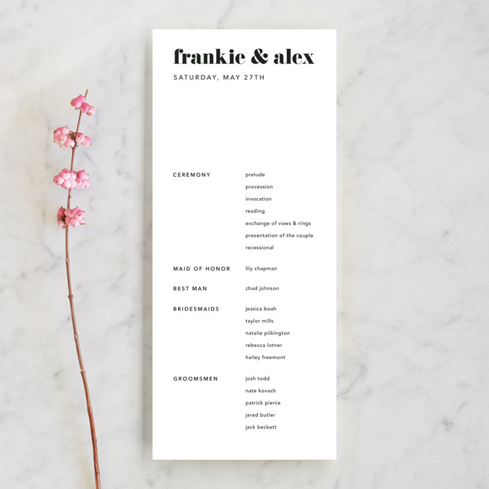 Letters Wedding Programs by JoAnn Jinks | Minted