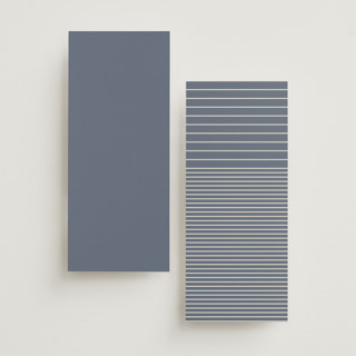 This is a french blue unique wedding programs with standard by Nicoletta Savod called ritzy printing on signature in 4x9