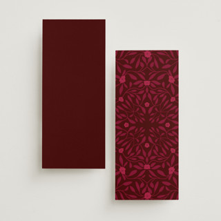 This is a garnet unique wedding programs with standard by Morgan Kendall called victorian chic printing on signature in 4x9