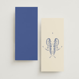 This is a marseille blue unique wedding programs with standard by Ani Somi called santa catalina printing on signature in 4x9