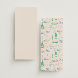 This is a pastel unique wedding programs with standard by Elly called dining printing on signature in 4x9