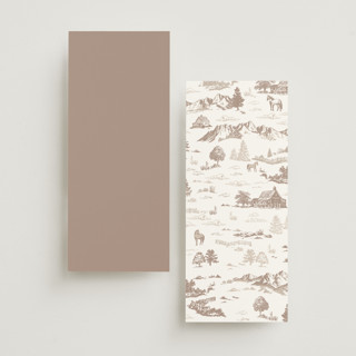 This is a leather unique wedding programs with standard by Jenna Holcomb called mountain ranch toile printing on signature in standard