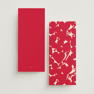 This is a ruby unique wedding programs with standard by Baumbirdy called pair of hearts from disney's alice in wonderland printing on signature in 4x9