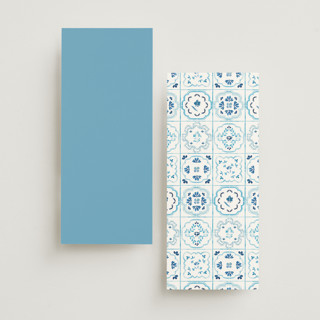 This is a cerulean unique wedding programs with standard by Itsy Belle Studio called almafi printing on signature in 4x9