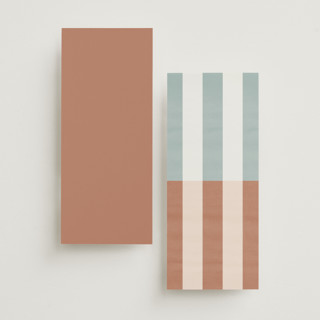 This is a almond unique wedding programs with standard by Blustery August called trois printing on signature in 4x9