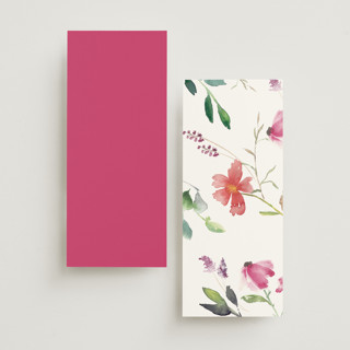 This is a pink floral unique wedding programs with standard by Mere Paper called spring wildflowers printing on signature in 4x9