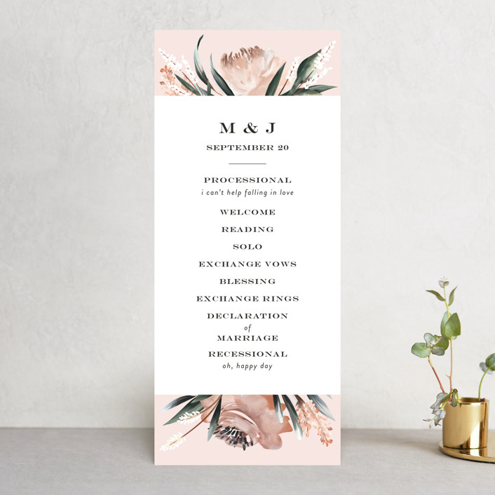 "Rustica" - Wedding Programs in Cantaloupe by Petra Kern.