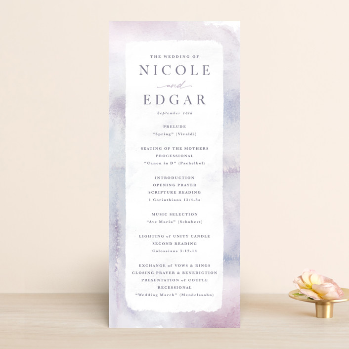 "Lavender fields" - Wedding Programs in Lavender by Hooray Creative.