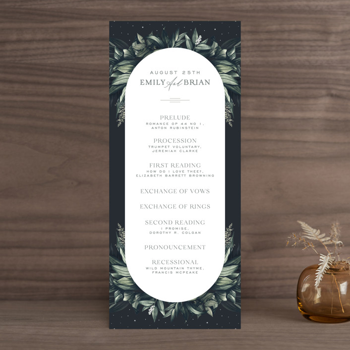 "Vintage Botanicals" - Wedding Programs in Sage by GeekInk Design.