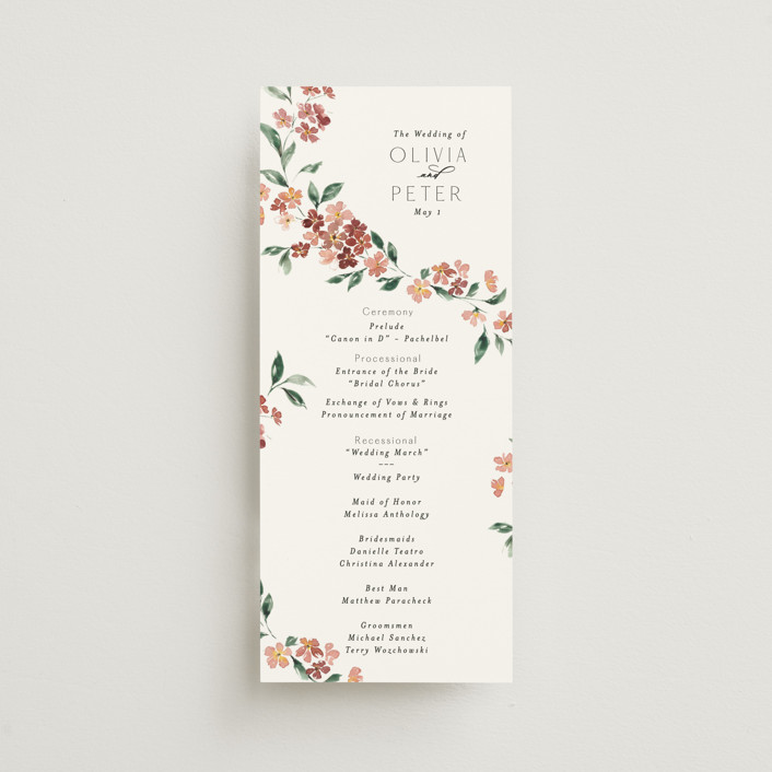 Sweeping Vine Wedding Programs by Itsy Belle Studio Minted