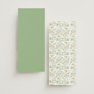 This is a greenery unique wedding programs with standard by Phrosné Barwood called floral arch printing on signature in 4x9