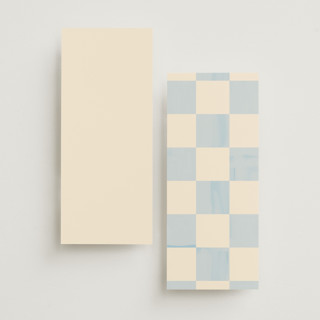 This is a ivory unique wedding programs with standard by Baumbirdy called checker wash printing on signature in 4x9