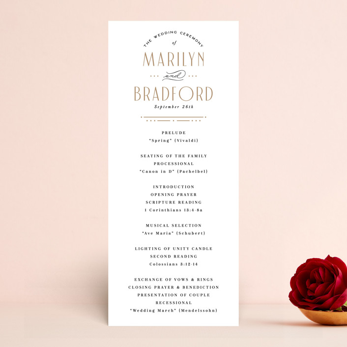 "Encapsulated" - Vintage Wedding Programs in Black Tie by Hooray Creative.