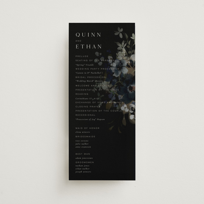 "Vintage Botanical" - Wedding Programs in Midnight by Grace Kreinbrink.