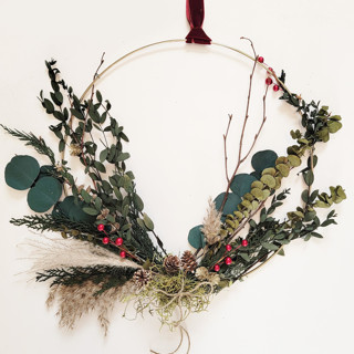 This is a green holiday decorations by AlisonJerry called holiday holly eucalyptus wreath in standard
