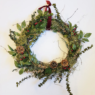 This is a green holiday decorations by AlisonJerry called holiday eucalyptus green wreath in standard