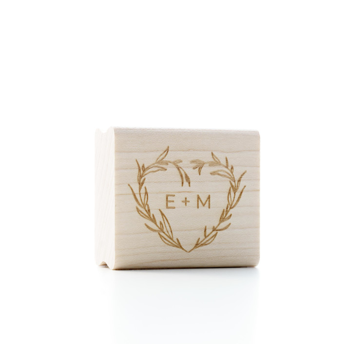 Personalized Heart Wedding Monogram Stamp