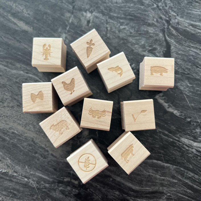 Meal Choice Rubber Stamp for Place Cards - Multiple Options